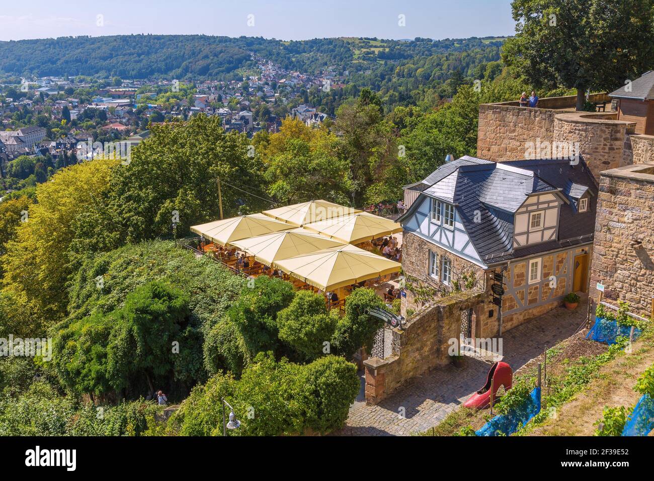 Geographie / Reisen, Deutschland, Hessen, Marburg, Marburg an der Lahn, Landgrafenburg, Bueckingsgarten, Additional-Rights-Clearance-Info-not-available Stockfoto