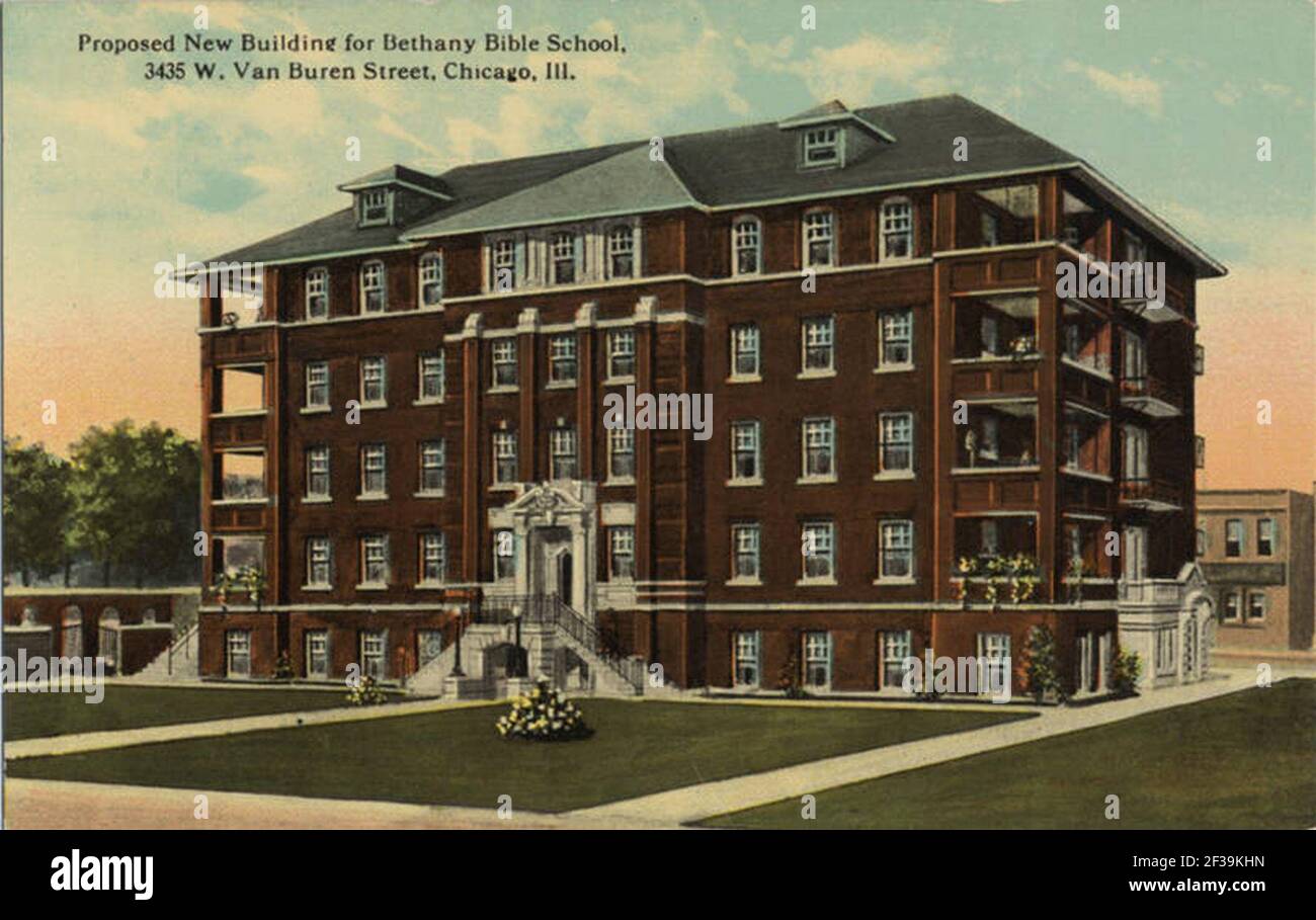 Geplanter Neubau für Bethany Bible School, 3435 W. Van Buren Street, Chicago, Illinois Stockfoto