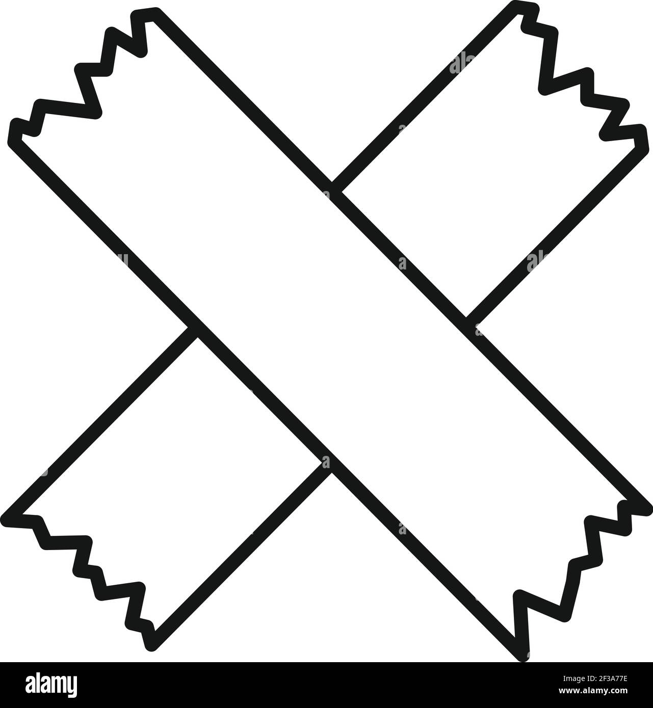 Kreuzscotch-Band-Symbol, Umrissstil Stock Vektor