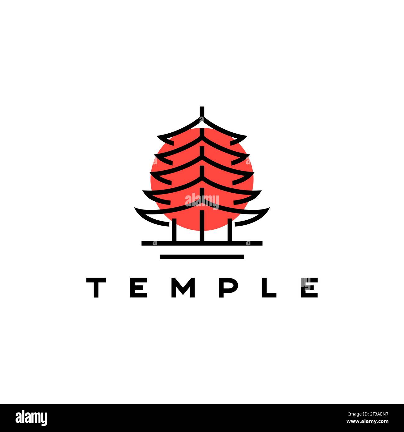 Vintage Retro Temple Logo Design Illustration Vorlage Stock Vektor