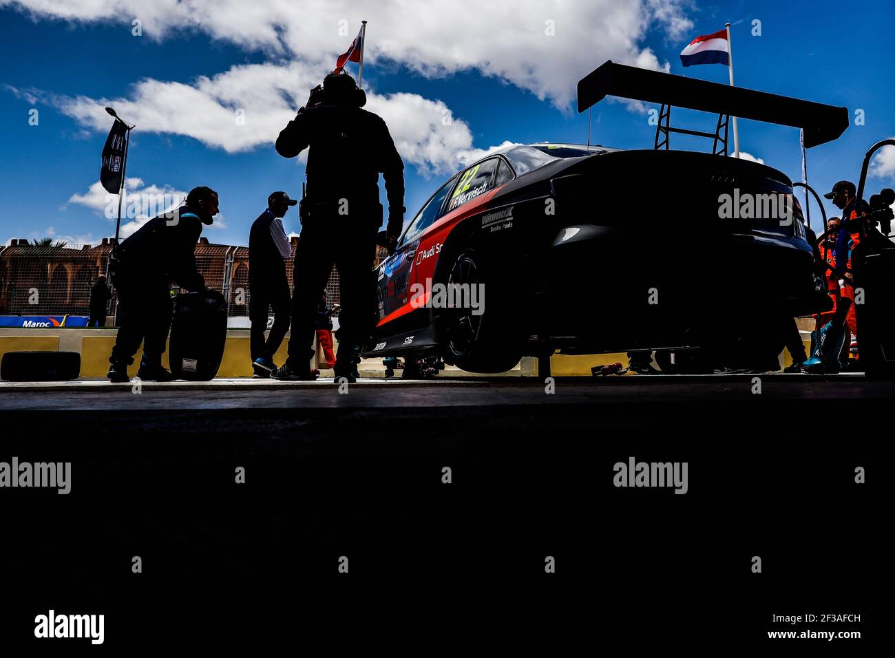 22 FREDERIC VERVISCH, (BELGIEN), COMTOYOU TEAM AUDI SPORT, AUDI RS3 LMS, Pitlane, während des FIA WTCR World Touring Car Race 2019 in Marokko in Marrakesch, vom 5. Bis 7. April - Foto Frederic Le Floc'h / DPPI Stockfoto