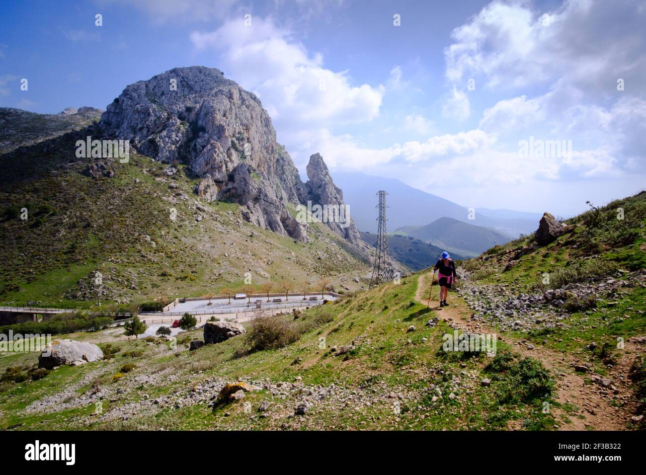 Wandern Tajo de la U Trail über Zafarraya Pass, Andalucía, Spanien, Europa Stockfoto