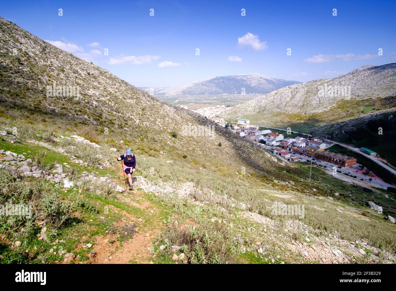 Wandern Tajo de la U Trail über Zafarraya Pass, Andalucía, Spanien, Europa Stockfoto