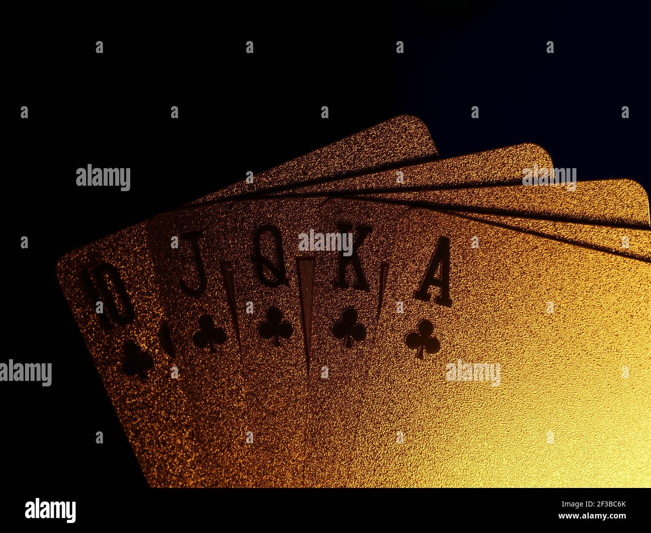 Golden Poker Blackjack Karten spielen Stockfoto