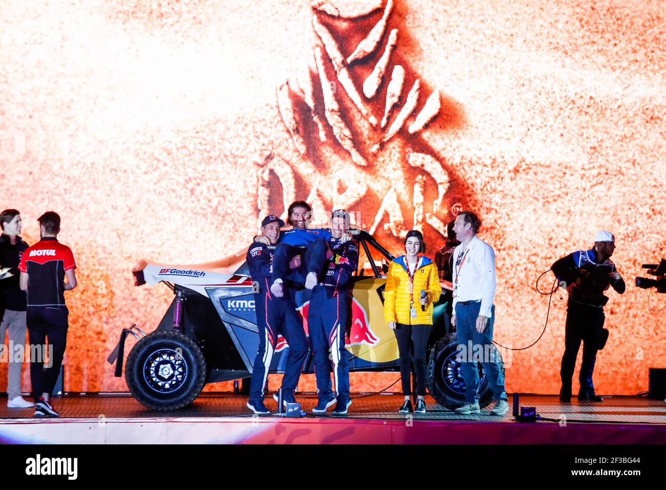 403 Despres Cyril (Fra), Horn Mike (che), OT3, Red Bull Offroad Team USA, SSV, Portrait während der Abschiedszeremonie der Dakar 2020 in Jeddah, Saudi-Arabien am 4. Januar 2020 - Foto Julien Delfosse / DPPI Stockfoto