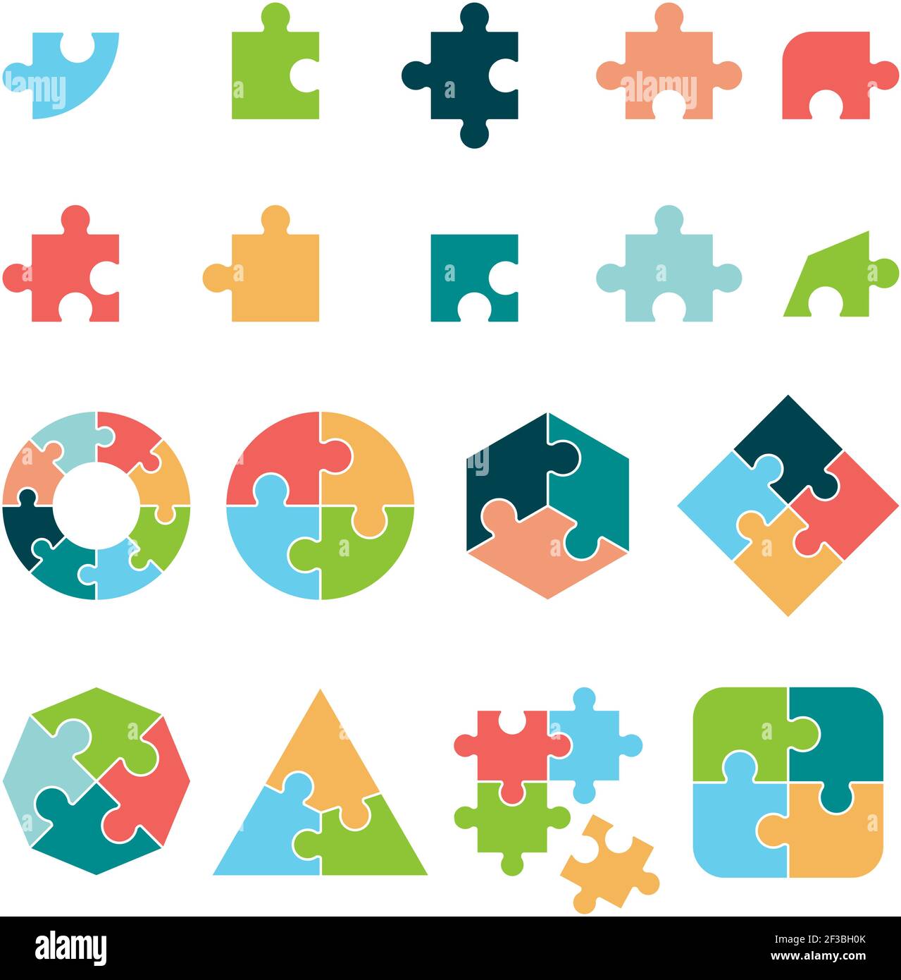 Puzzle-Symbol. Puzzle unvollständig Piktogramm Puzzle geometrischen Formen Vektor Business-Objekte Stock Vektor