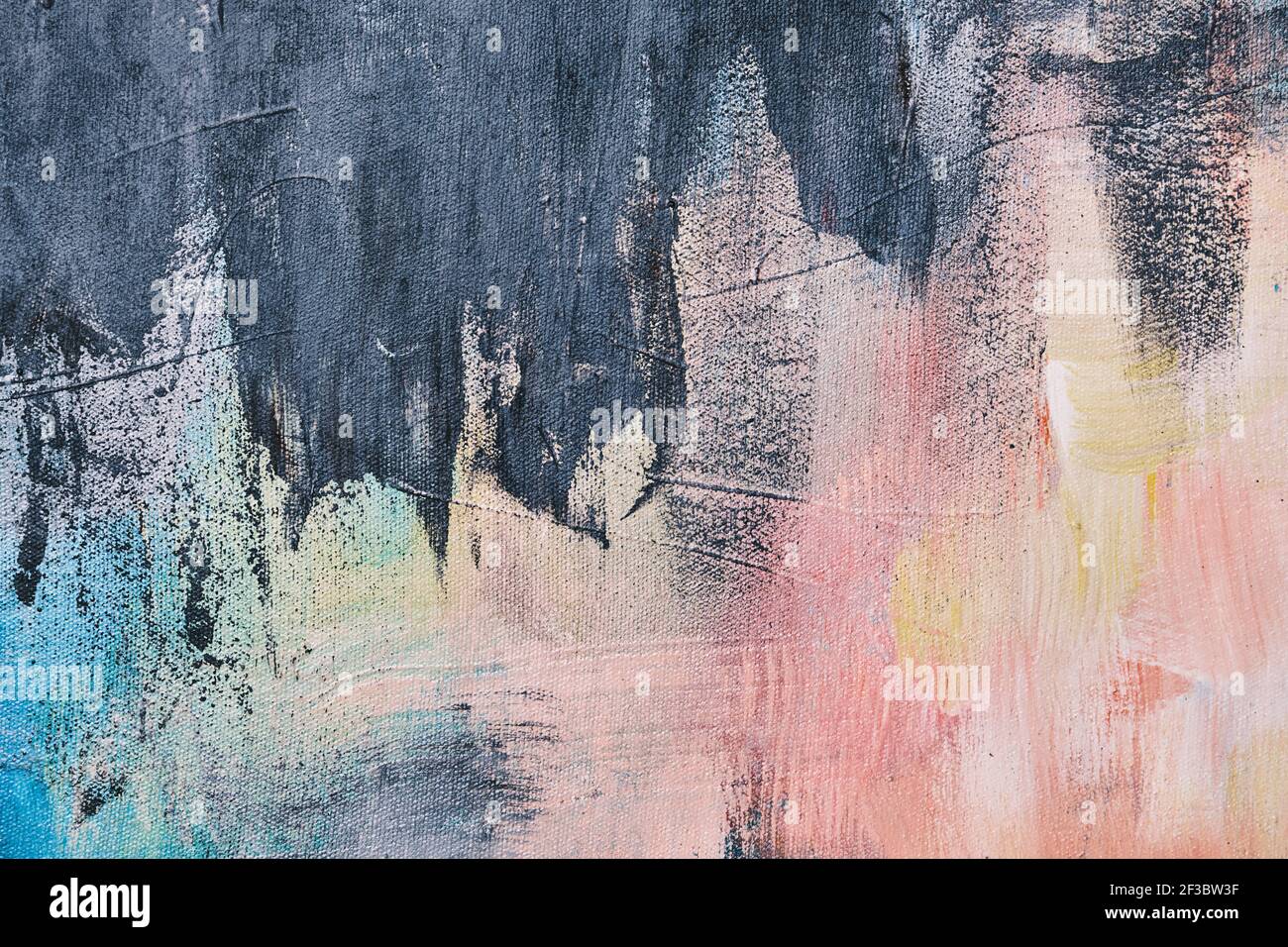 Abstrakte Malerei mit Pastellfarben und grauen Stokes, grunge Hintergrund oder Textur Stockfoto