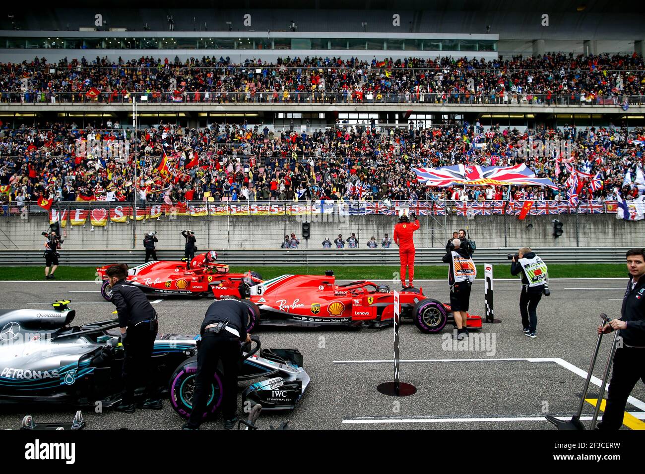 05 VETTEL Sebastian (ger), Scuderia Ferrari SF71H, Pole Position während Formel 1 FIA Weltmeisterschaft 2018, China Grand Prix, in Shanghai vom 12. Bis 15. April - Foto DPPI Stockfoto
