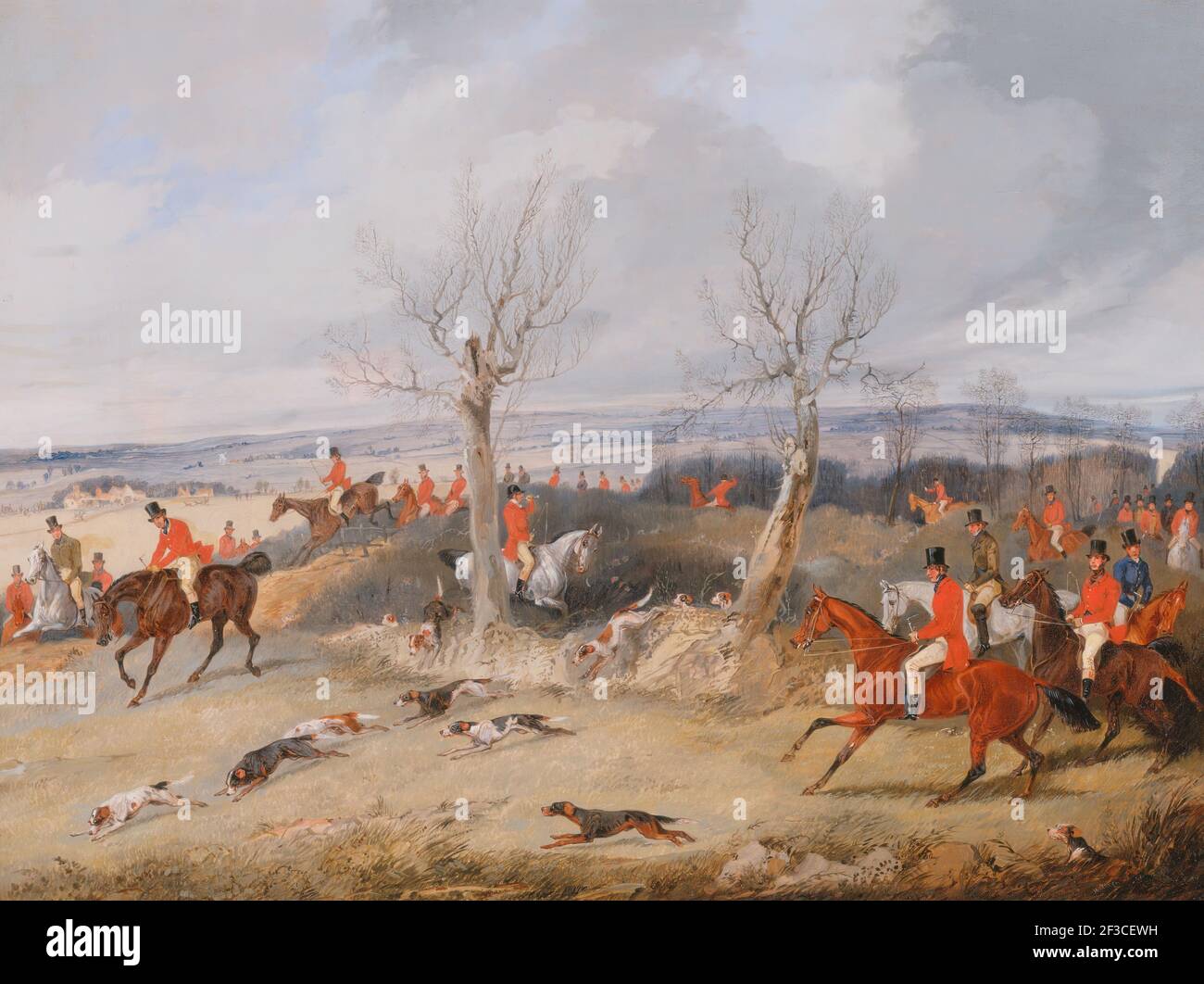 Jagdszene: In Full Cry;die Belvoir-Jagd: Full Cry, ca. 1840. Stockfoto