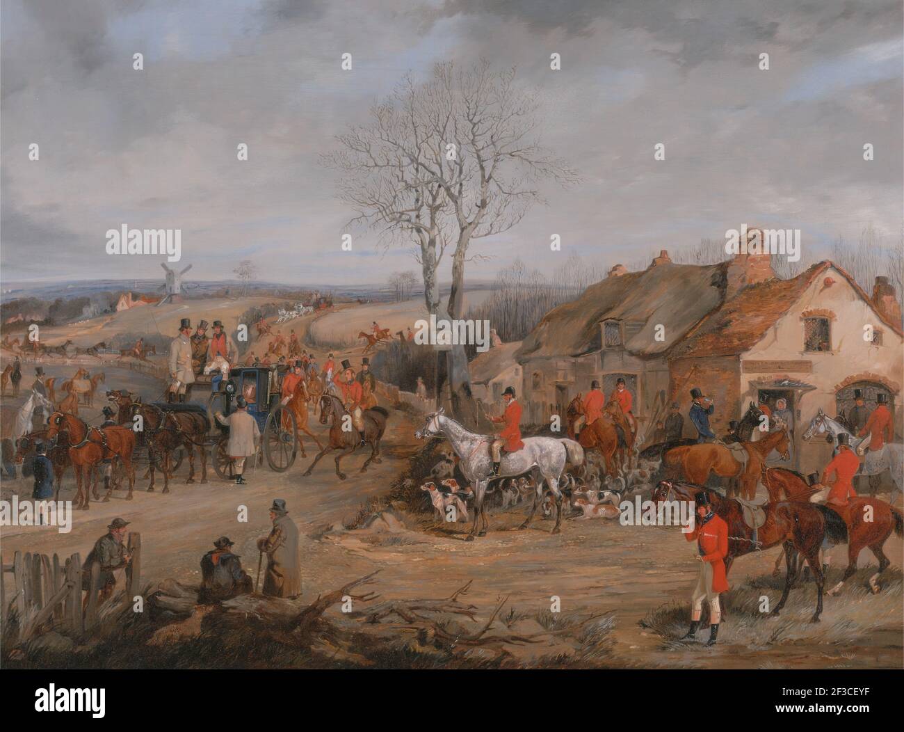 Jagdszene: Das Meet;die Belvoir-Jagd: Das Meet, ca. 1840. Stockfoto