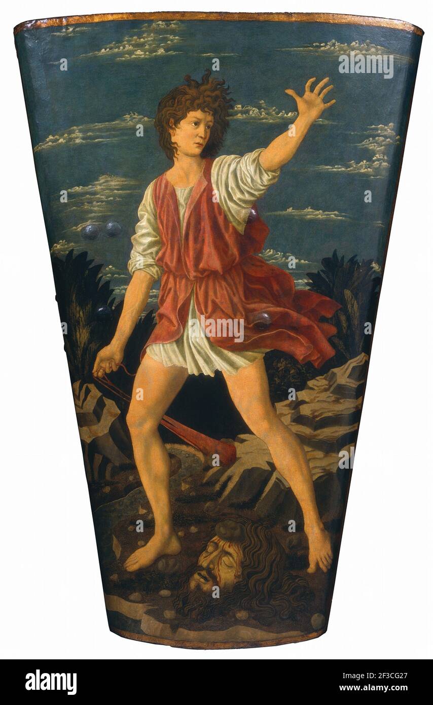 David mit dem Kopf von Goliath, c. 1450/1455. Stockfoto