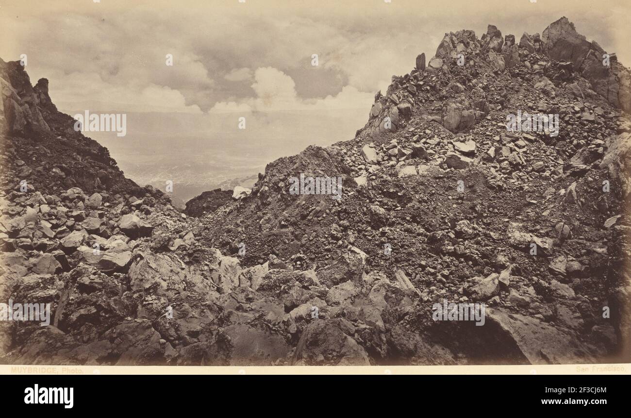 Quezaltenango vom Krater eines Vulkans, 1877. Stockfoto