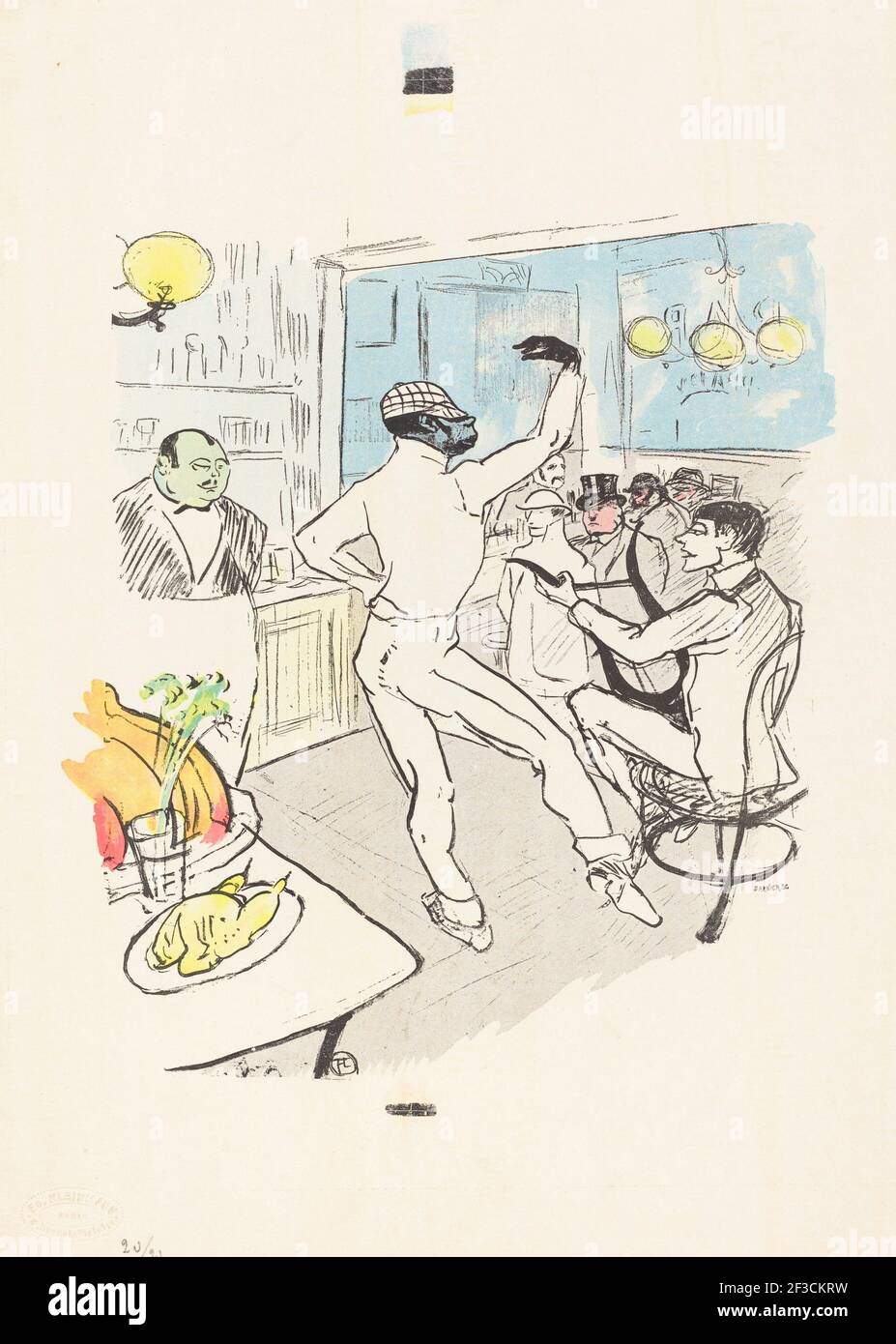 Chocolat Dancing in der Achille Bar. Rafael Padilla, ein Clown, der an der Wende des 20th. Jahrhunderts in einem Paris auftrat. Stockfoto