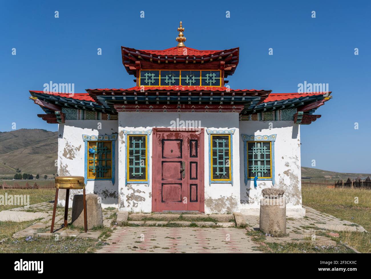 Buddhistischer Lubang Gyalpo Tempel im Sommer in Karakorum in der Mongolei. Stockfoto