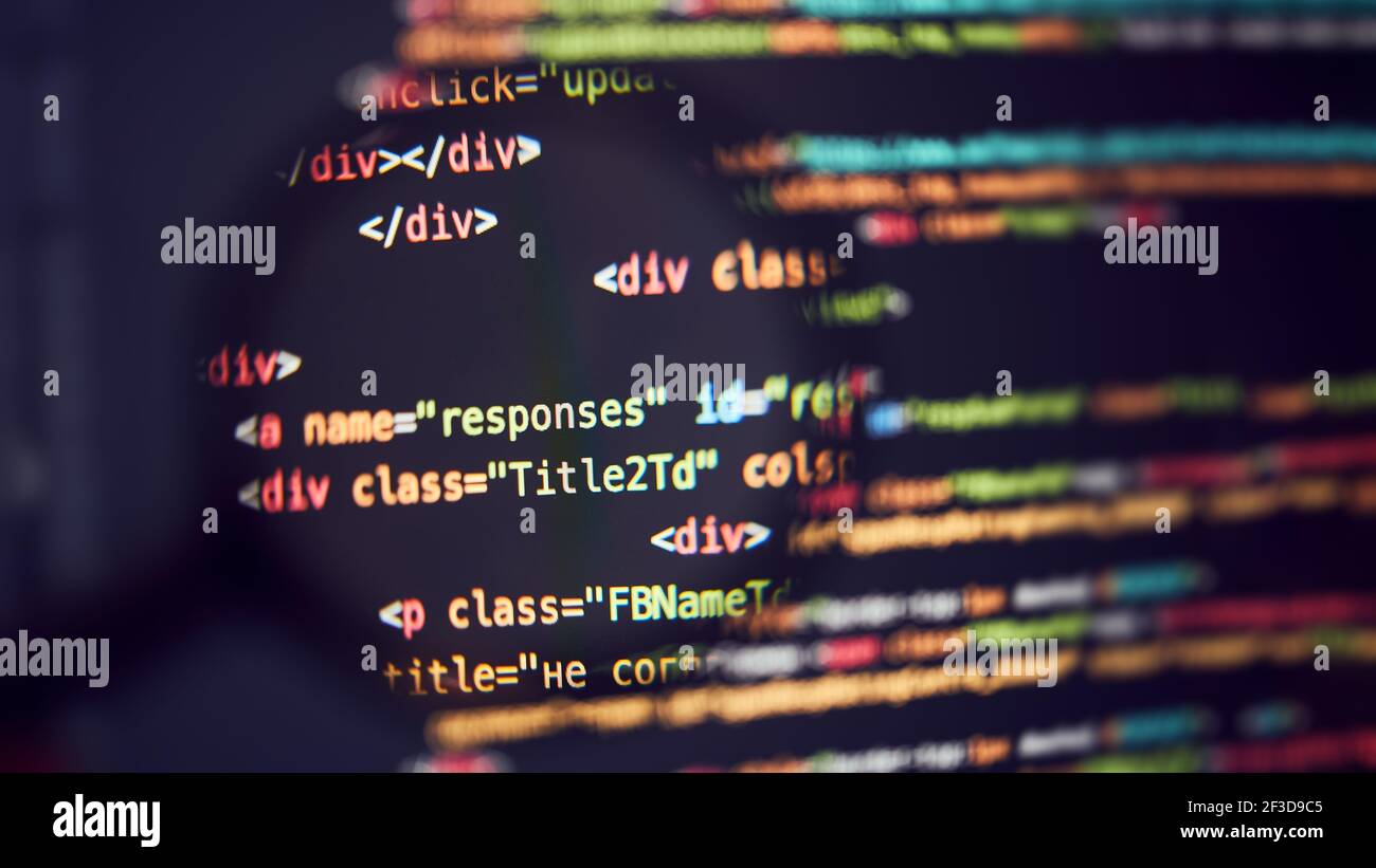 Programmiercode-Hintergrund. Abstrakter Codehintergrund Stockfoto