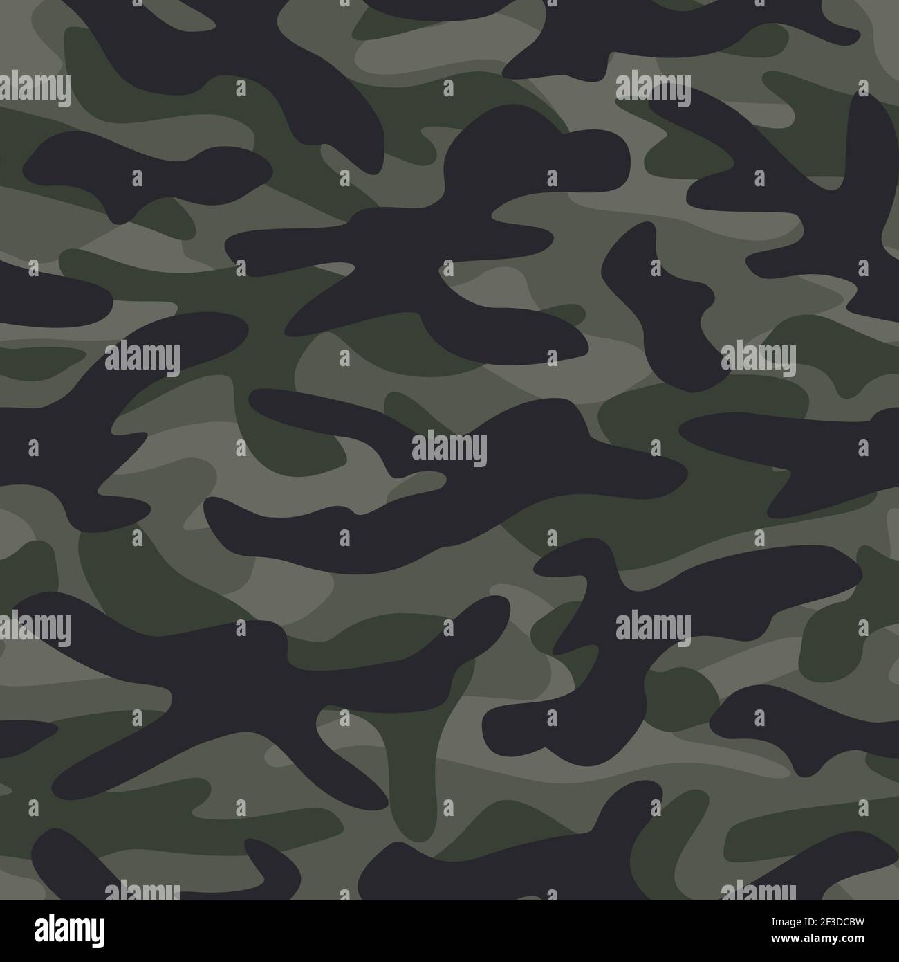 Khaki Camouflage Vektor Nahtloses Muster Illustration. Camo Print für Mode Textil-Design. Stock Vektor