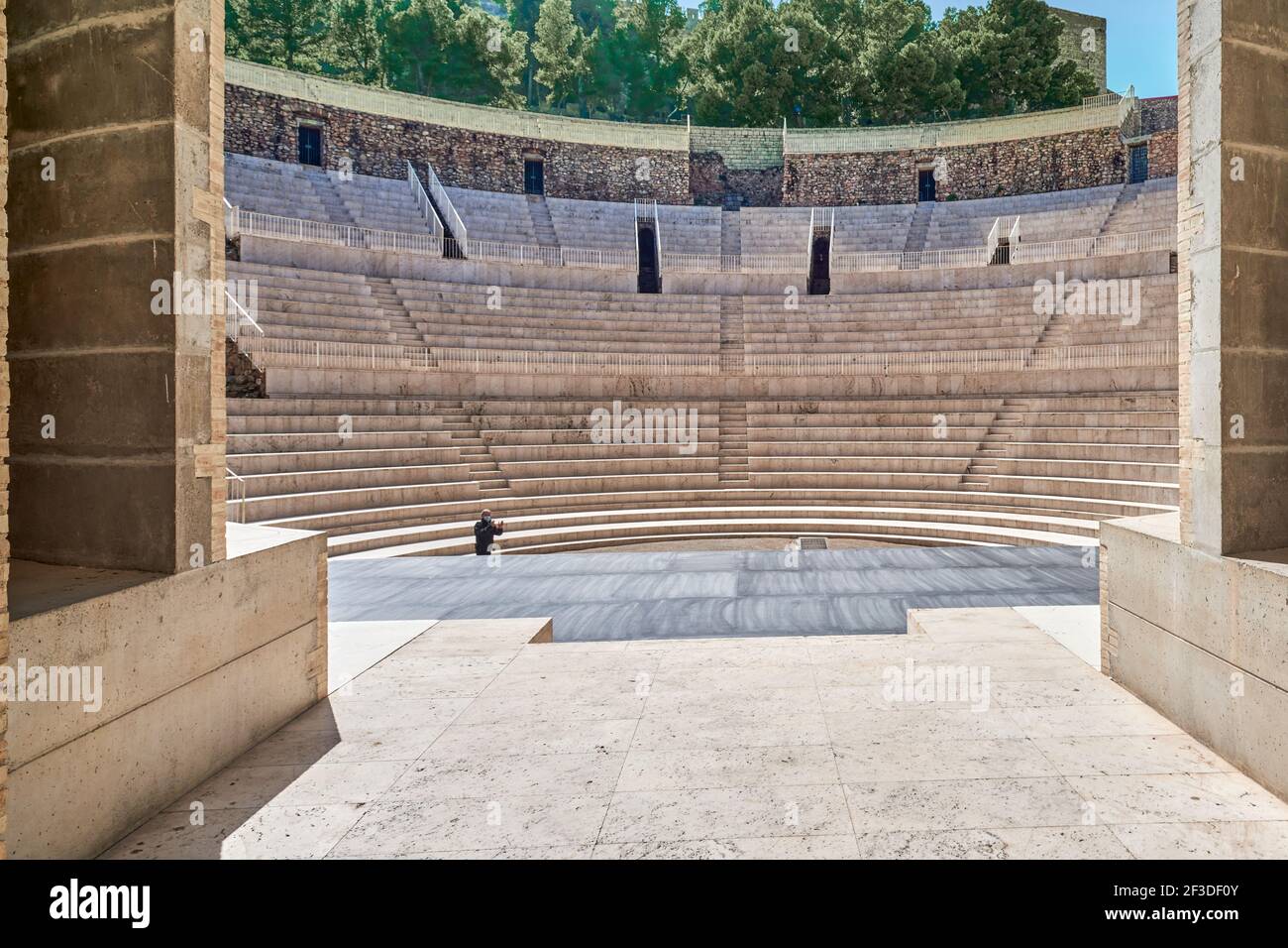 Blick auf das antike römische Theater in der Stadt Sagunto in der Provinz Valencia, Spanien, Europa Stockfoto