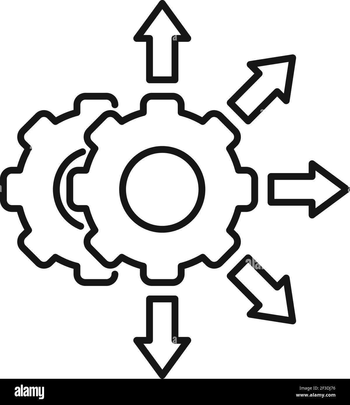 Symbol für Projektumstrukturierung, Gliederungsstil Stock Vektor