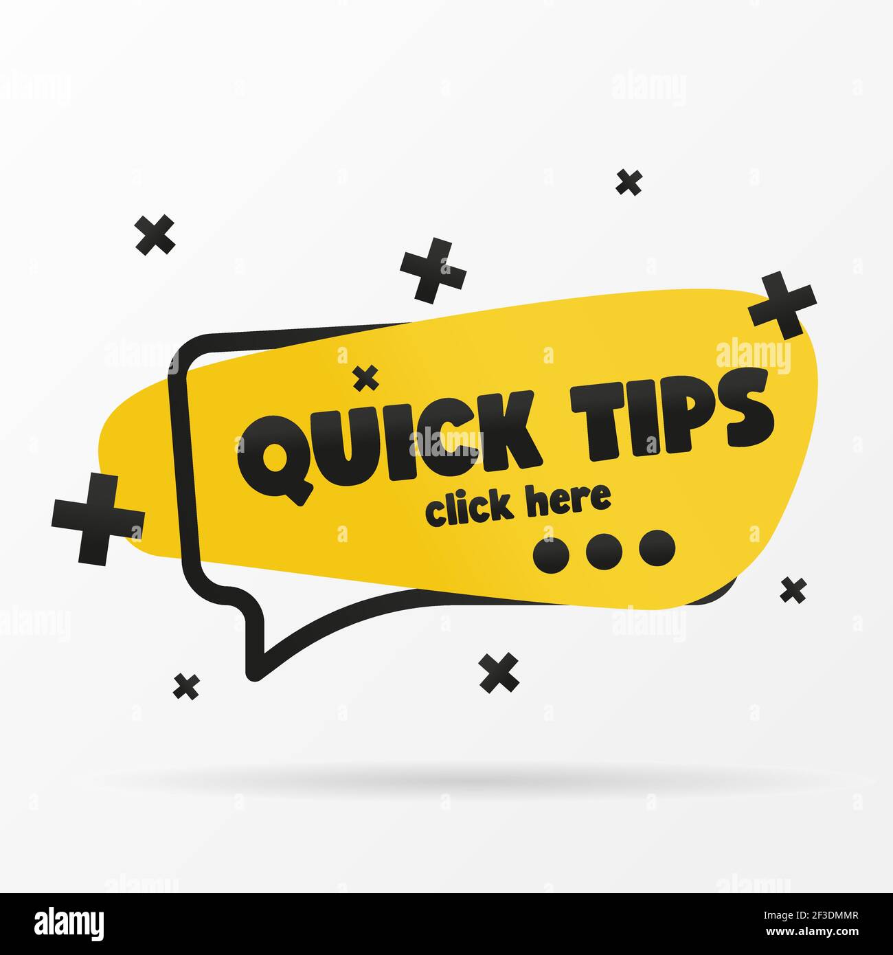 Original Inschrift QUICK TIPS auf dem Banner. Vektor-Design in einem flachen Stil. Einfache Clip Art Vektorgrafik. Stock Vektor