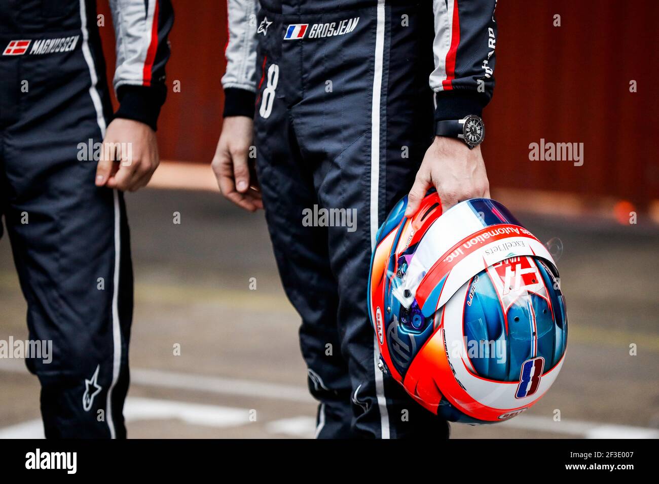 GROSJEAN Romain (Fra), Haas F1 Team VF-18 Ferrari, Richard Mille Uhr während der Formel 1 Wintertests 2018 in Barcelona, Spanien von Februar 26 bis März 01 - Foto Florent Gooden / DPPI Stockfoto