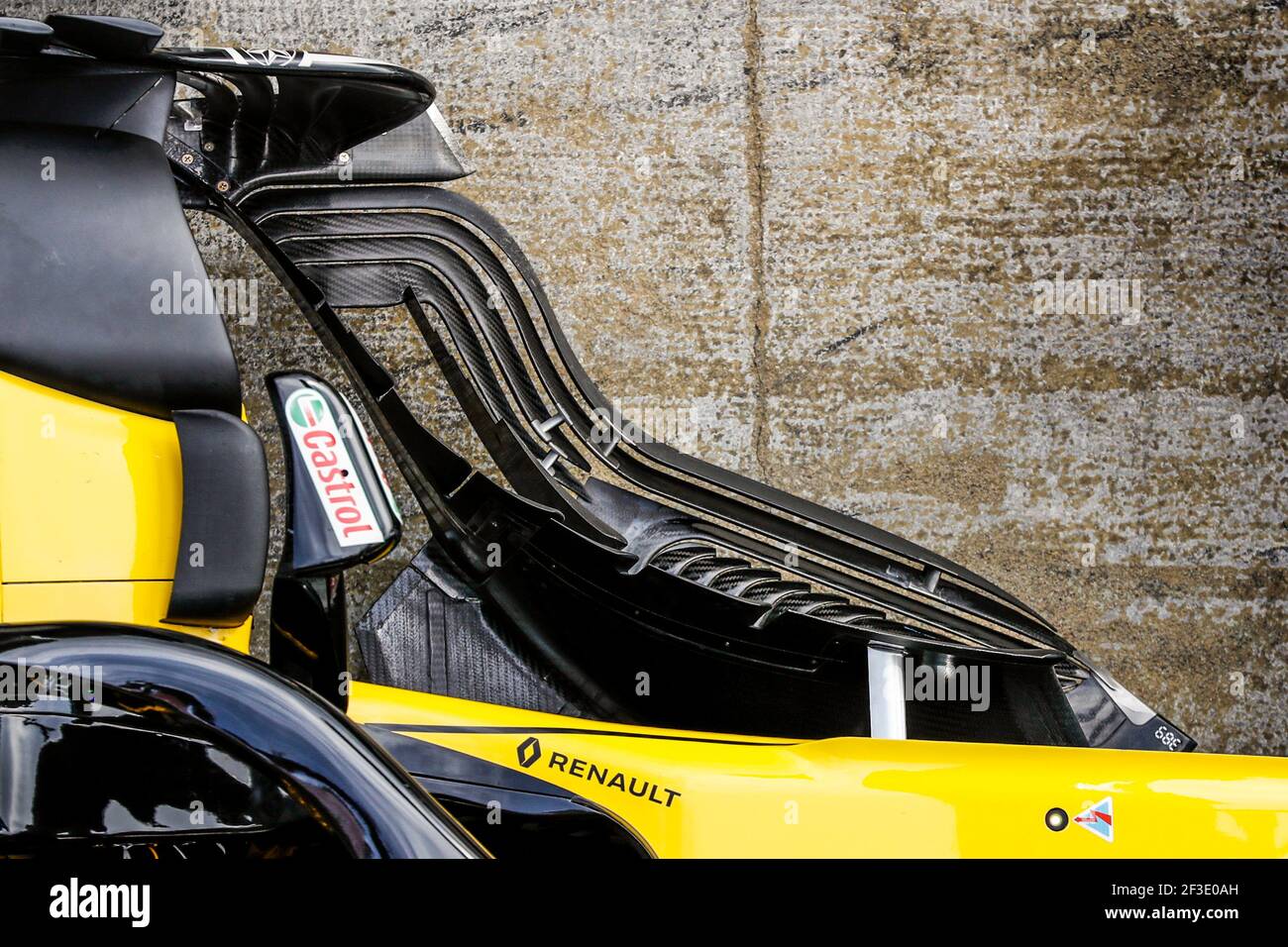 Lastkastenbretter und Seitenpods des Renault Sport F1 Team RS18 während der Formel 1 Wintertests 2018 in Barcelona, Spanien von Februar 26 bis März 01 - Foto Florent Gooden / DPPI Stockfoto