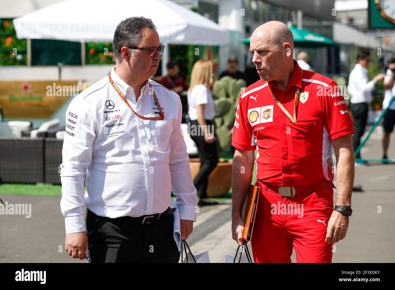 MEADOWS Ron, Sporting Director Mercedes AMG F1 Petronas GP, CLEAR Jock (gbr), Head of Engineering & Performance Engineer der Scuderia Ferrari, Portrait während der Formel 1 Weltmeisterschaft 2018, Mexico Grand Prix vom 25. Bis 28. oktober in Mexiko - Foto Florent Gooden / DPPI Stockfoto