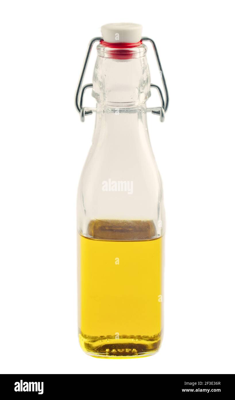 Ölflasche isoliert auf Weiß. Hochwertige Fotos. Stockfoto