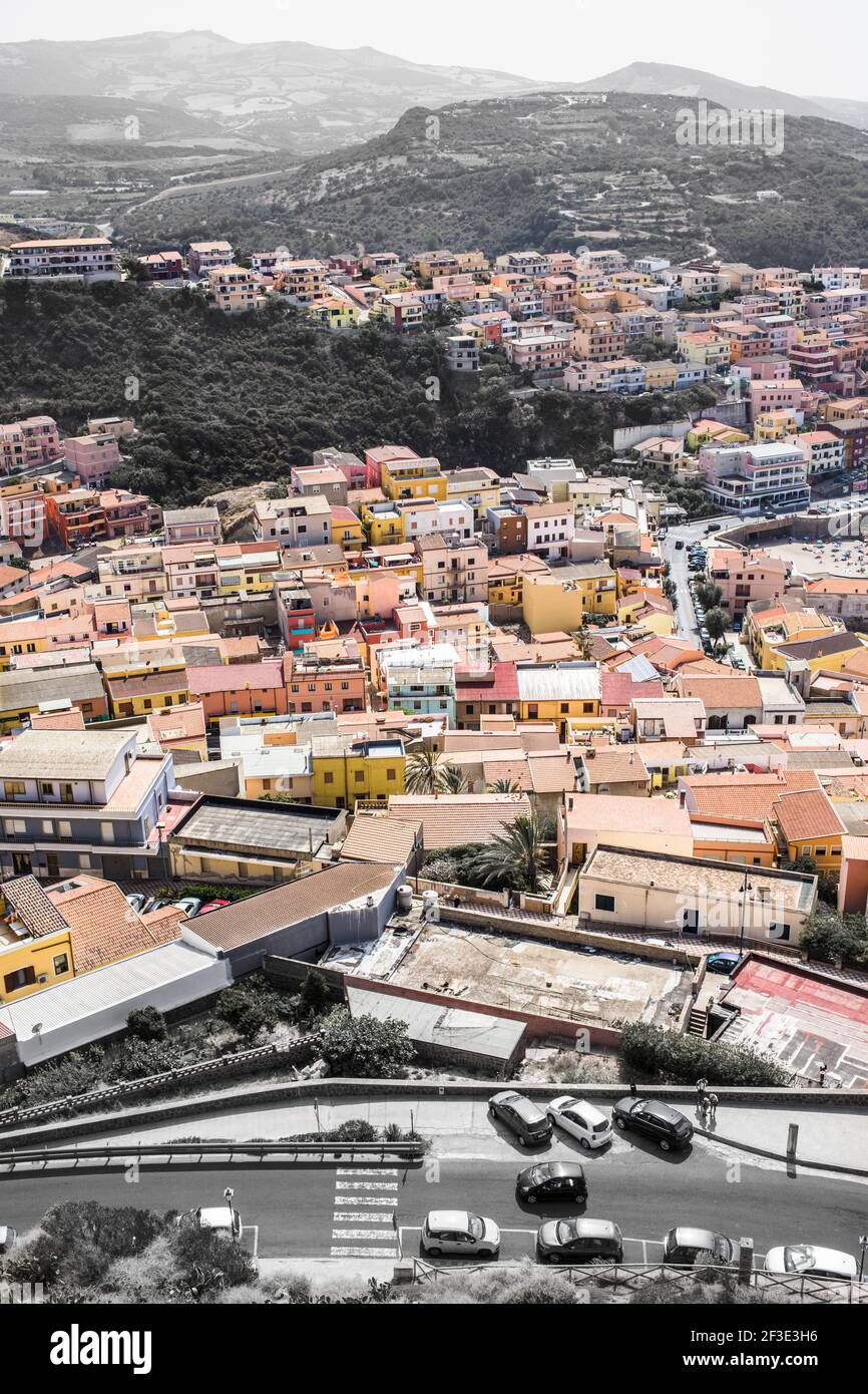 Küstenstadt Castelsardo auf Sardinien Stockfoto