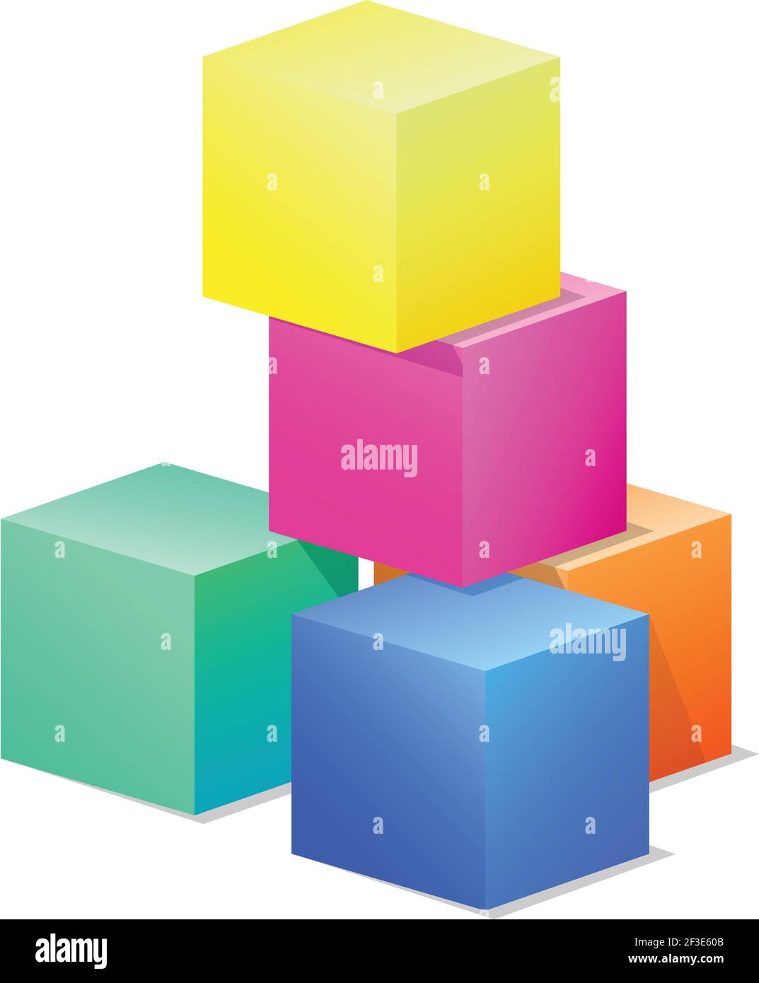 Bunte Spielzeug Würfel Symbol, Cartoon-Stil Stock Vektor