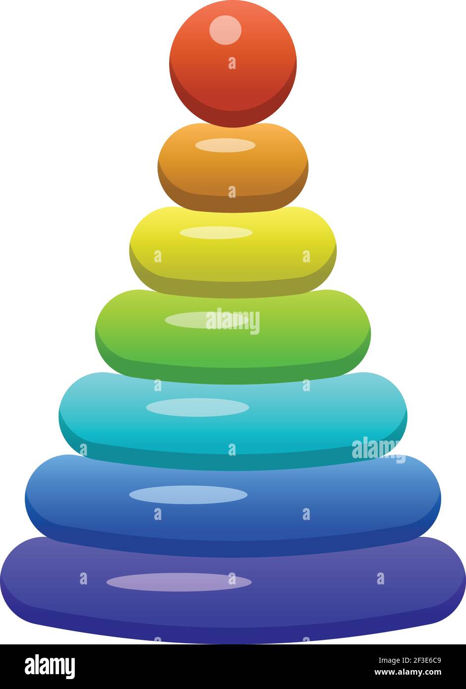 Pyramide Spielzeug Ikone, Cartoon-Stil Stock Vektor