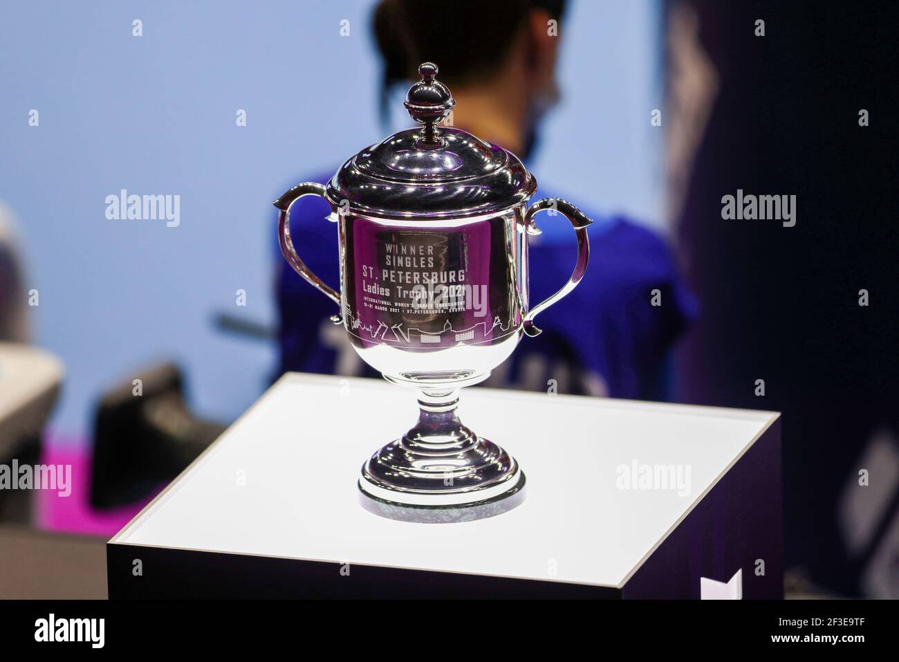 WTA 500 Winner's Cup in St. Petersburg beim St.Petersburg Ladies Trophy 2021 Tennisturnier in der Sibur Arena. Endergebnis: (Daria Kasatkina 2 - 0 Clara Tauson) Stockfoto