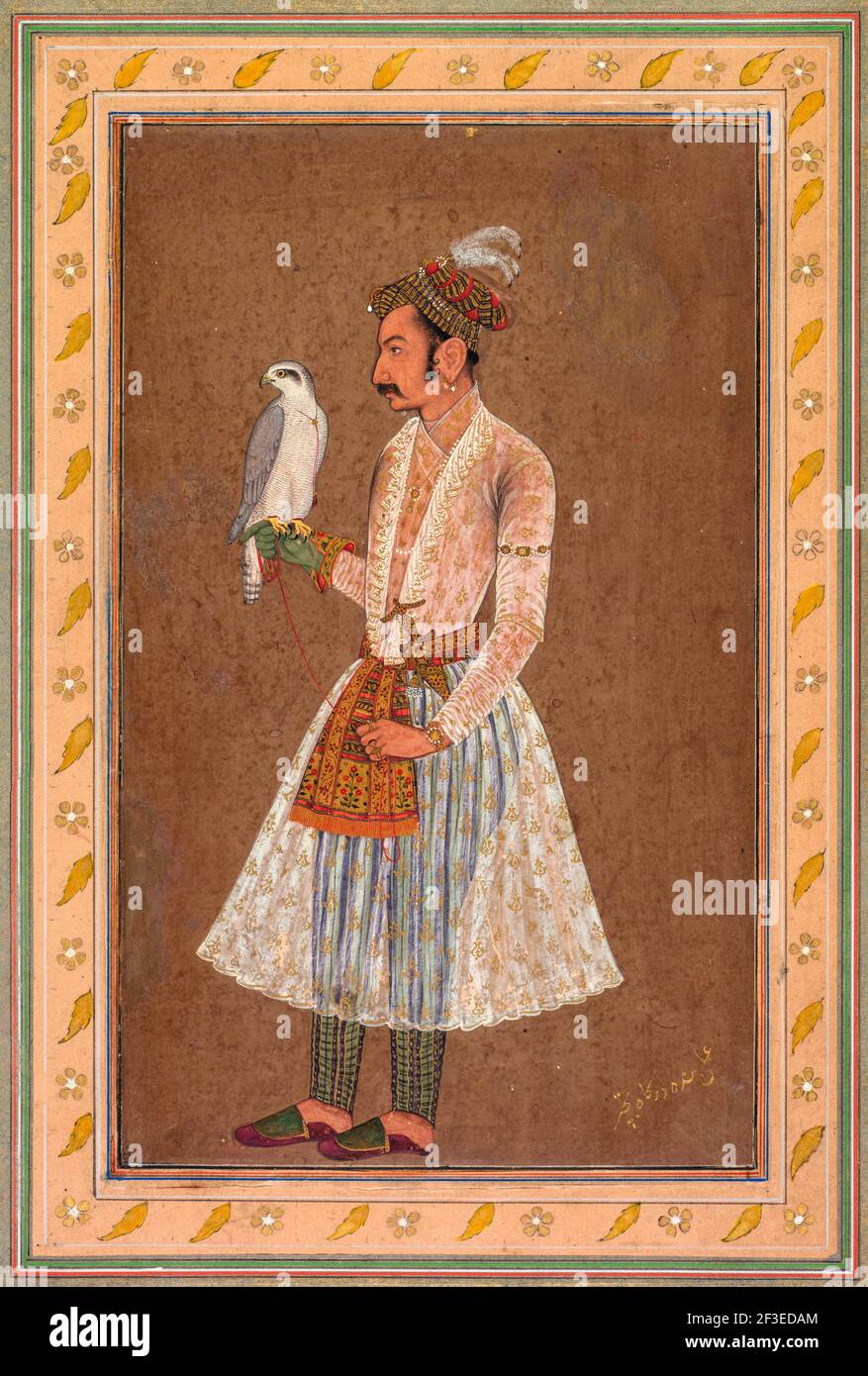 Porträt von Raja Jagat Singh von Nurpur (regierte 1618-46) von Bichitr, wahrscheinlich 1619 Stockfoto
