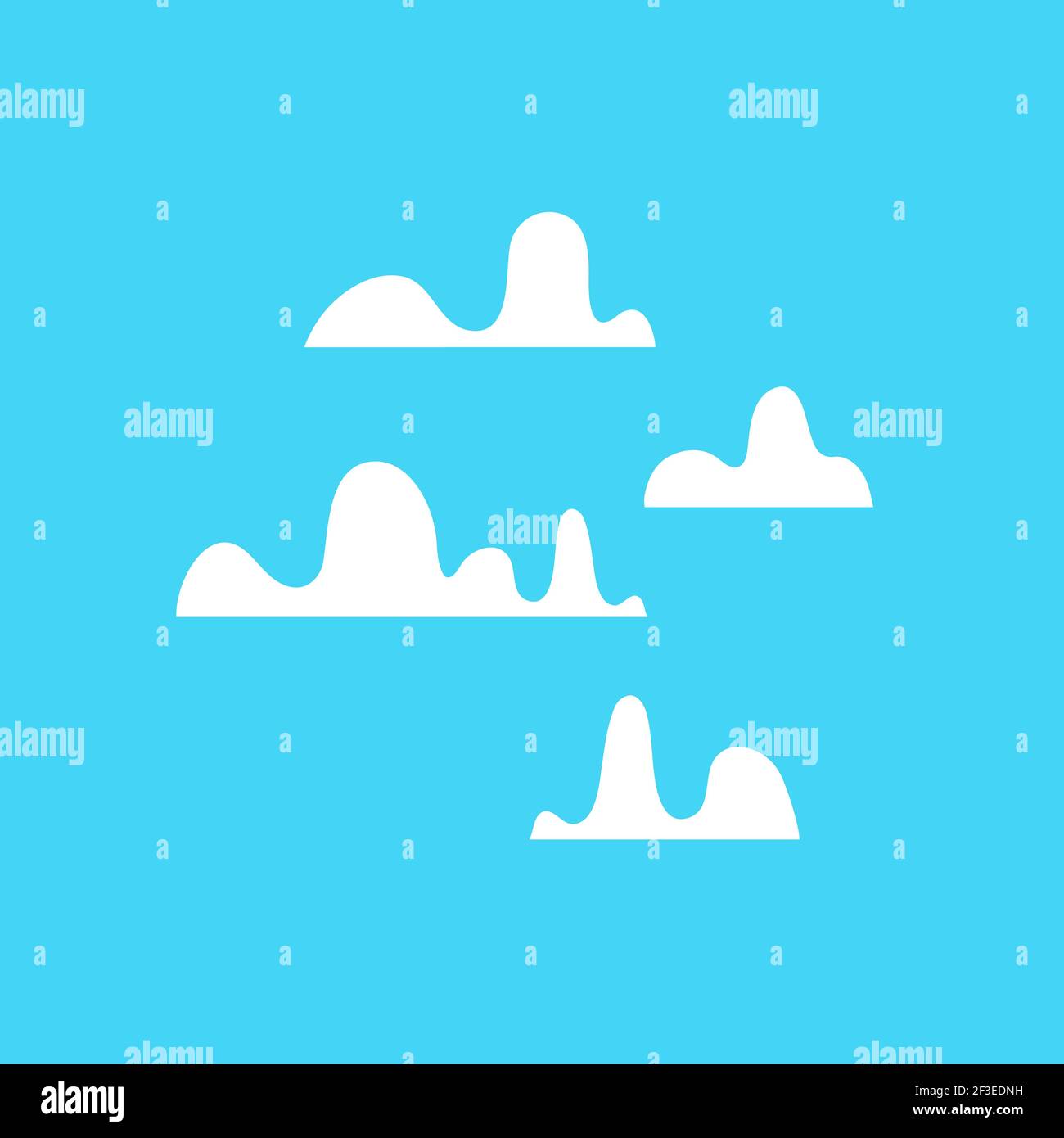 Lustige Wolken Cartoon-Vektor auf blau gesetzt Stock Vektor