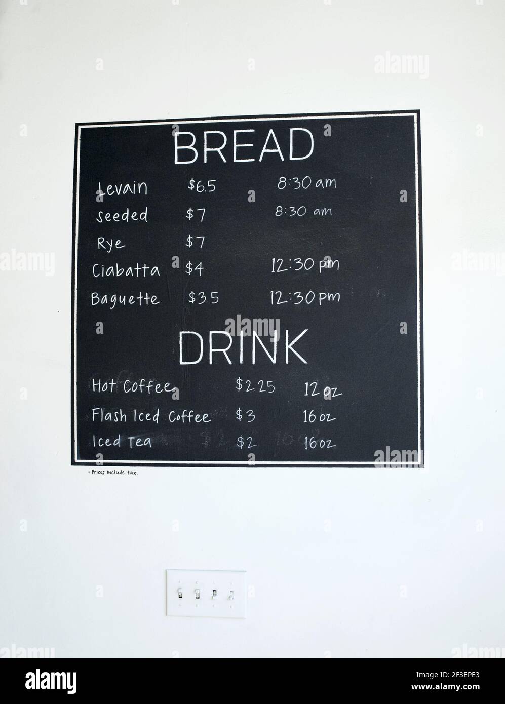 Handwerkliche Bäckerei mit Boulted Bread in Raleigh, North Carolina. Gegründet im August 2014 von Joshua Bellamy, Sam Kirkpatrick und Fulton Forde. Stockfoto