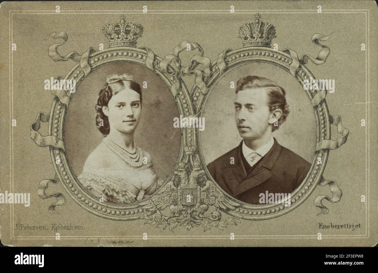 Großherzog Nikolaus Alexandrowitsch von Russland (1843-1865) und Prinzessin Dagmar von Dänemark (1847-1928), 1865. Private Sammlung. Stockfoto