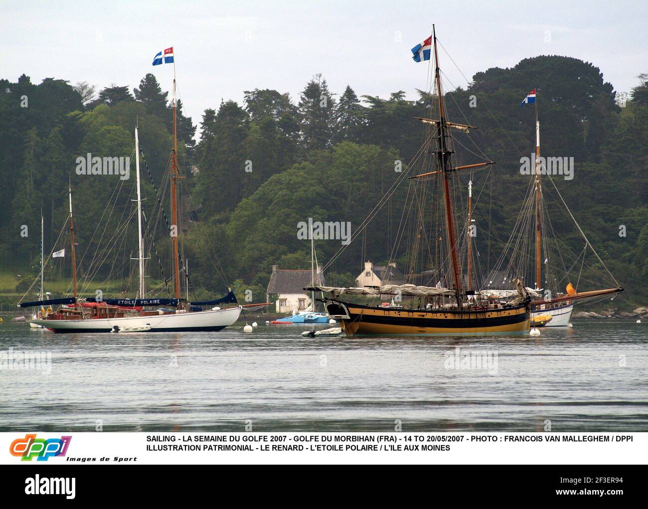 SEGELN - LA SEMAINE DU GOLFE 2007 - GOLFE DU MORBIHAN (FRA) - 14 BIS 20/05/2007 - FOTO : FRANCOIS VAN MALLEGHEM / DPPI ILLUSTRATION PATRIMONIAL - LE RENARD - L'ETOILE POLAIRE / L'ILE AUX MOINES Stockfoto