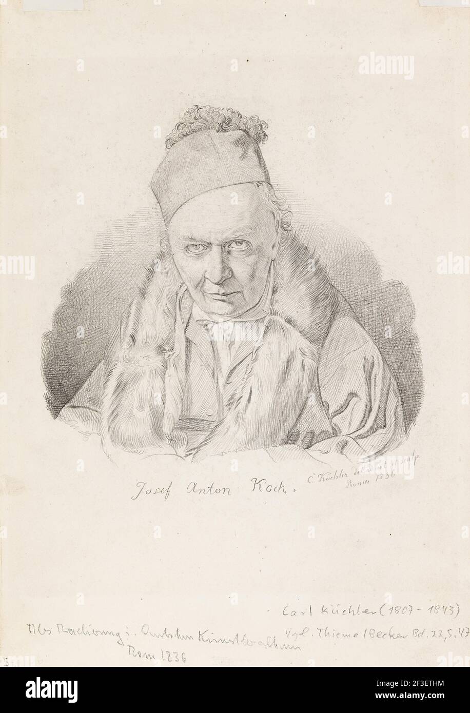 Porträt des Malers Joseph Anton Koch (1768-1839), 1836. Private Sammlung. Stockfoto