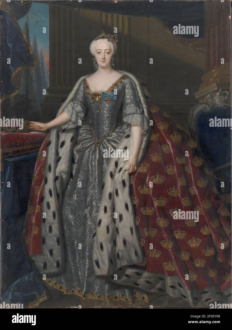 Sophie Magdalene von Brandenburg-Kulmbach (1700-1770), Königin von Dänemark und Norwegen, 1739. Gefunden in der Sammlung des Statens Museum for Kunst, Kopenhagen. Stockfoto