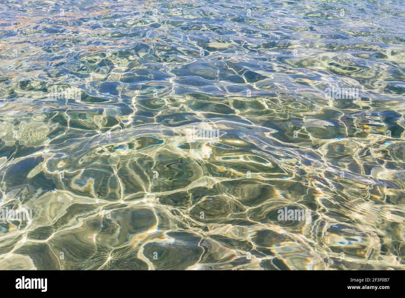 Meerwasser Reflexion.Wasser Welligkeit.Wasser Textur.Muster auf Meerwasser Oberfläche.Wasser Hintergrund.Sommer Hintergrund.schöne Sommer Hintergrund.Abstract. Stockfoto
