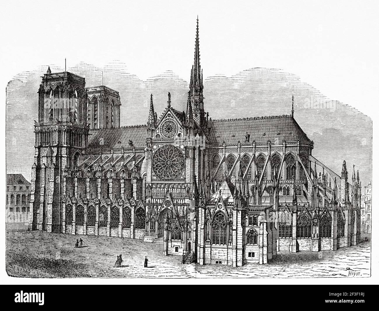Kathedrale Notre Dame de Paris, Frankreich. Alte 19th Jahrhundert gravierte Illustration von Jesus Christus von Veuillot 1890 Stockfoto