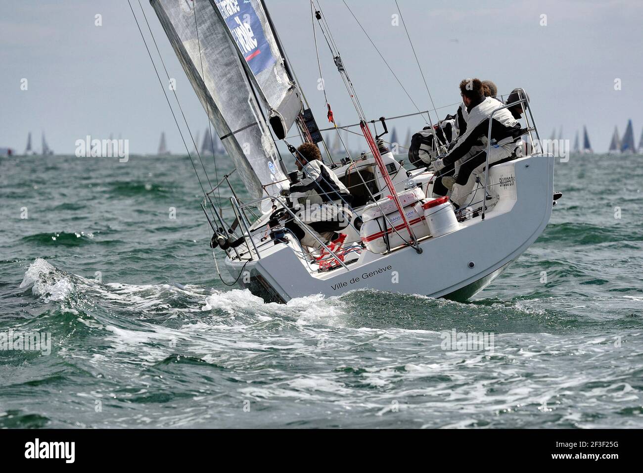 M34 Ville de Geneve , Skipper N. Groux während der SPI Ouest France Intermarche 2014 in La Trinite sur Mer, Baie de Quiberon, Westfrankreich, am 18. april 2014 - Foto Francois Van Malleghem / DPPI Stockfoto