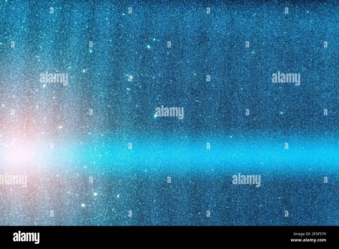 Blauer Hintergrund mit hellen Lichtimpulsen und Lichtstrahl Leicht Stockfoto
