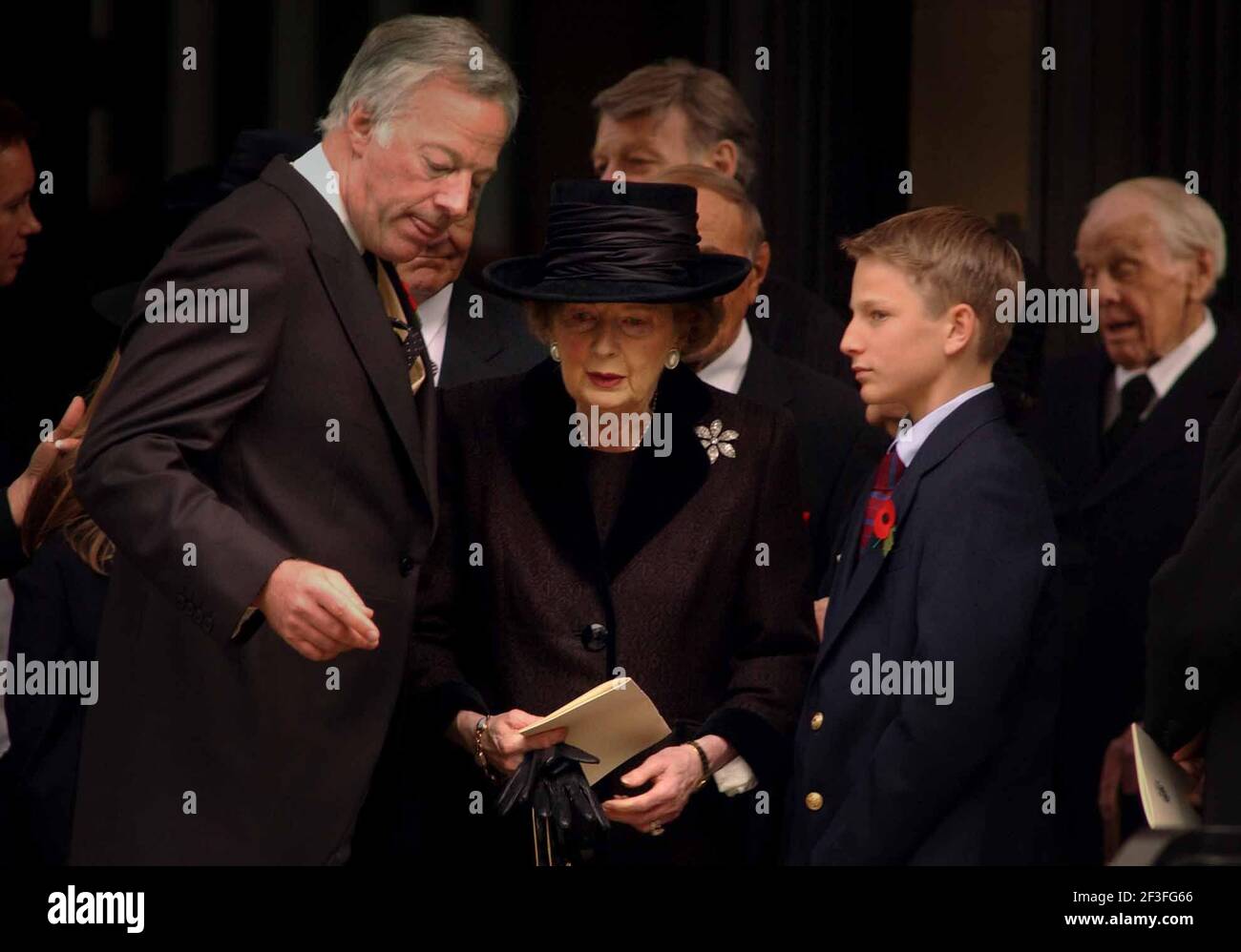 margret thatcher bei der Gedenkfeier für ihren Mann denis. 30/10/03 pilston Stockfoto