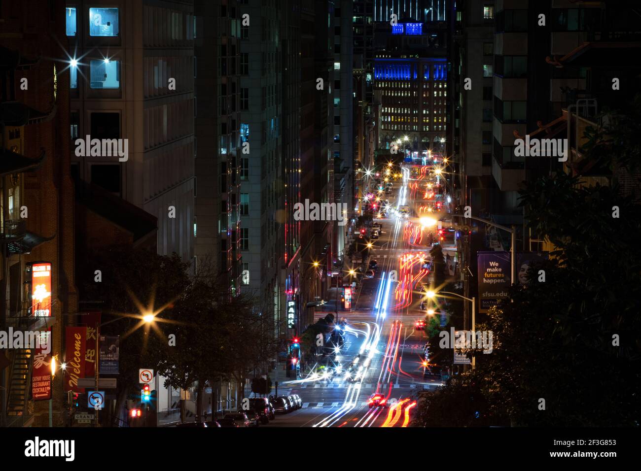 San Francisco-Szene bei Nacht Stockfoto