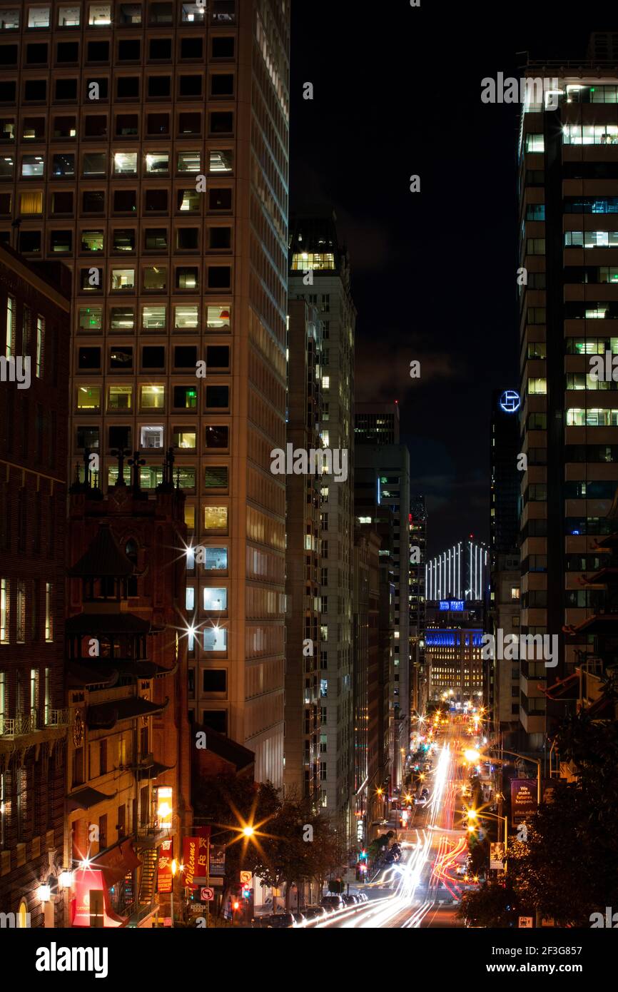 San Francisco-Szene bei Nacht Stockfoto