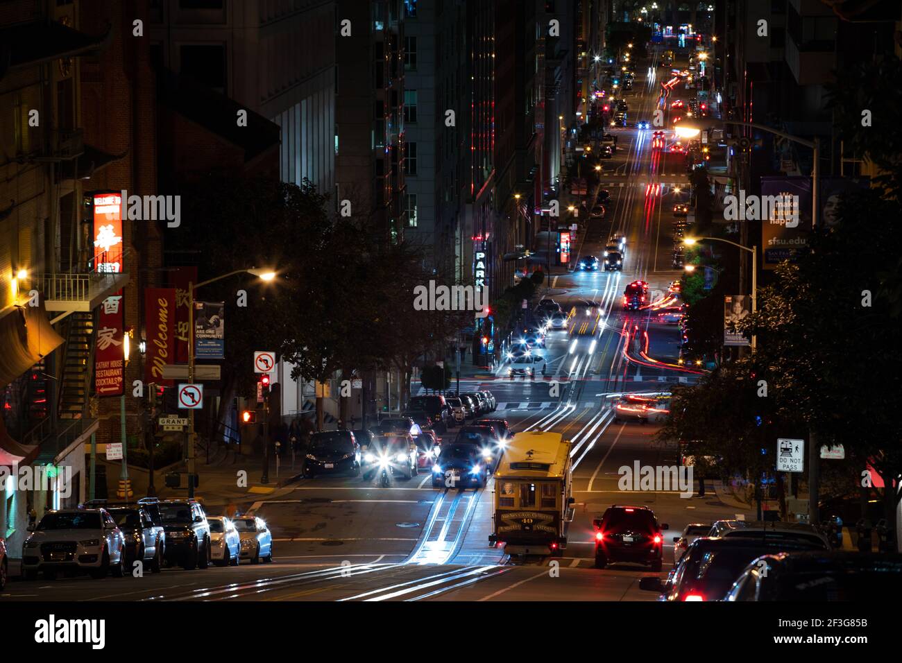 San Francisco-Szene bei Nacht Stockfoto