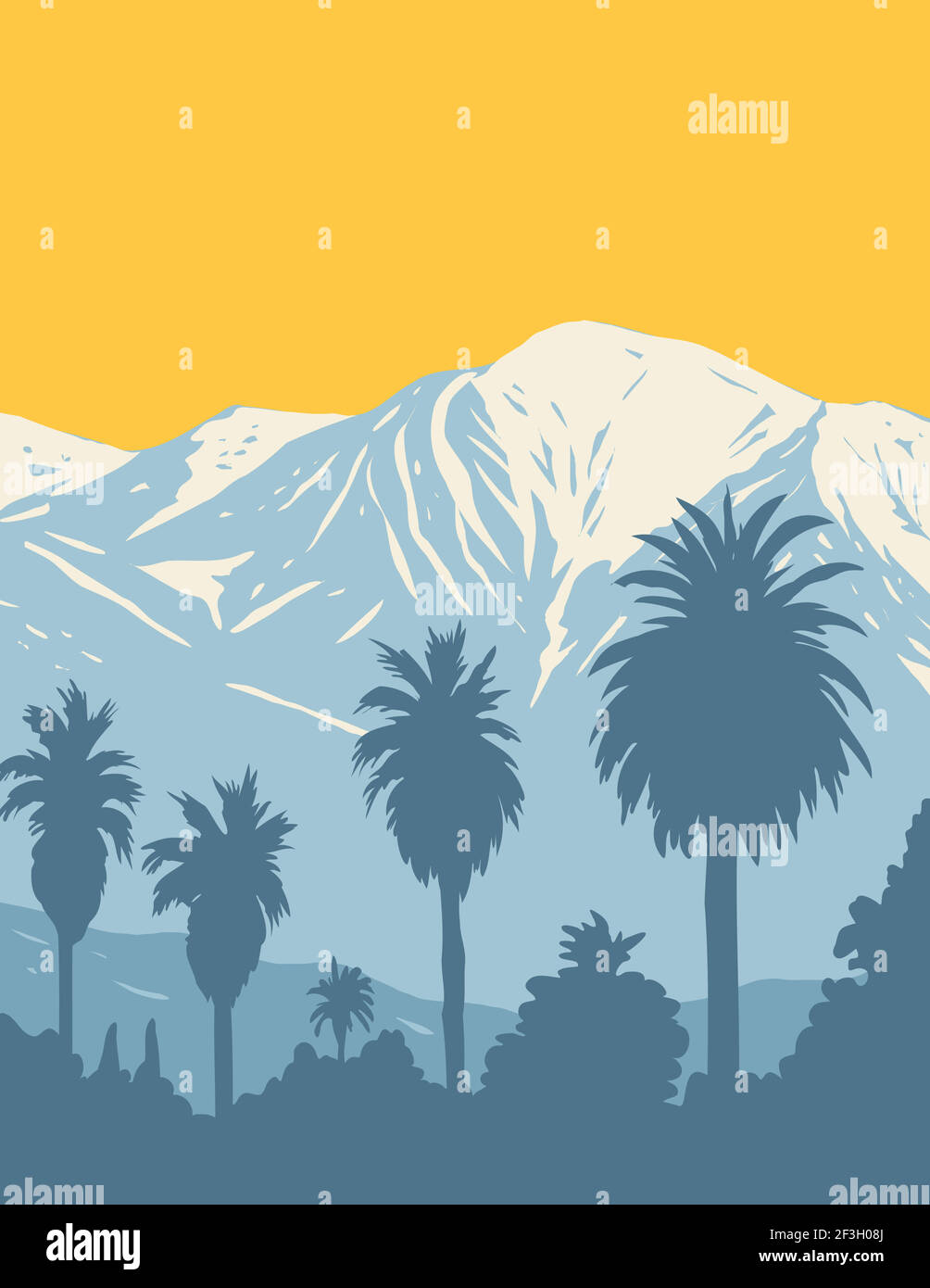 WPA Poster Art von San Gabriel Mountains National Monument befindet In Angeles und San Bernardino National Forest in Kalifornien in Works-Projekt adminis Stock Vektor