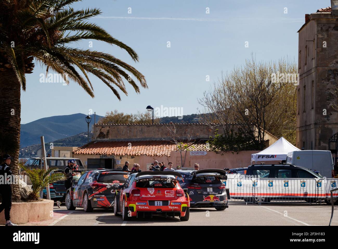 Regroup, L'ile Rousse während der WRC World Rally Car Championship 2018, Tour de Corse Rallye vom 5. Bis 8. April in Ajaccio, Frankreich - Foto Frederic Le Floc'h / DPPI Stockfoto