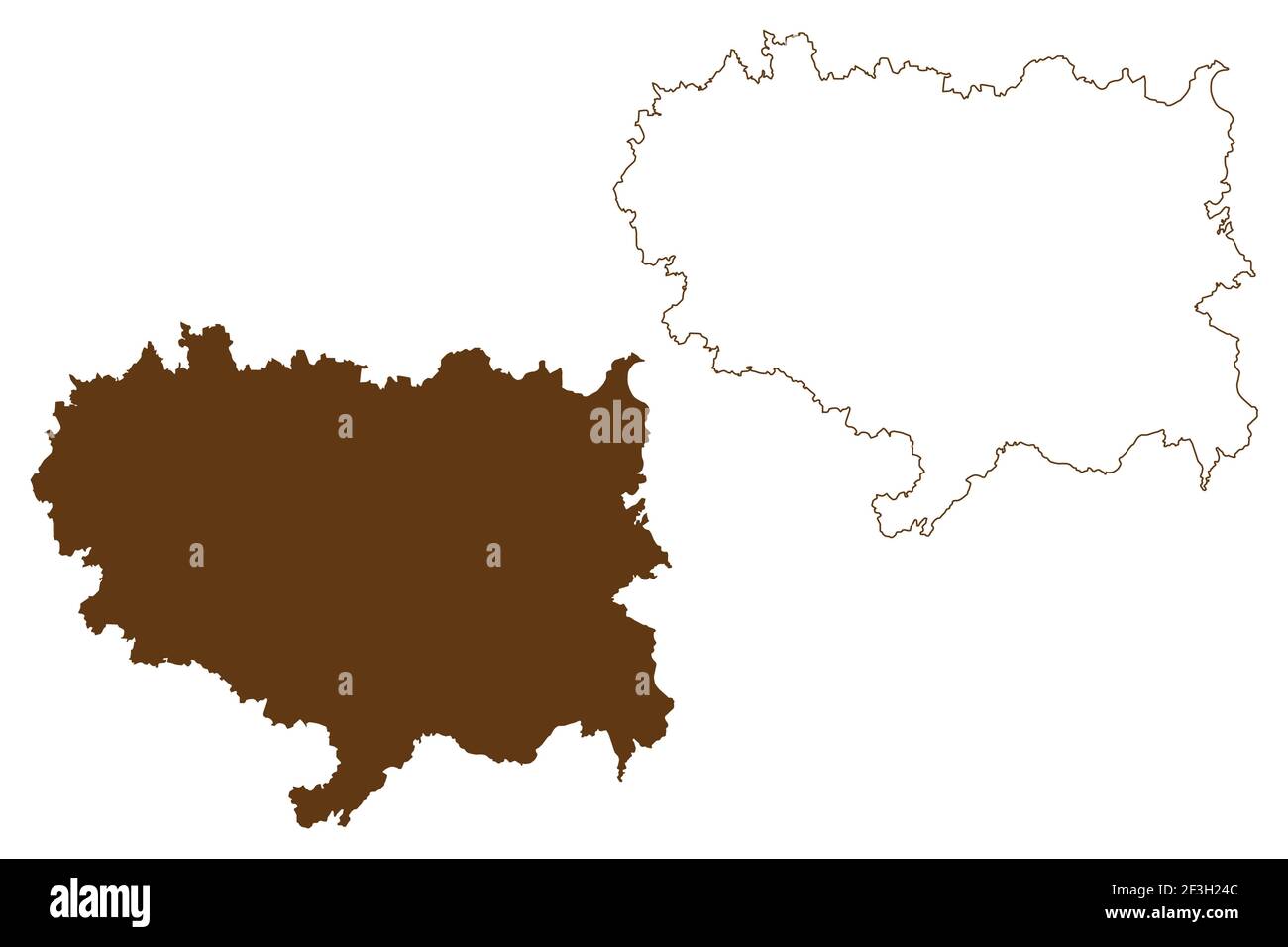 Ravensburg Kreis (Bundesrepublik Deutschland, Landkreis, Baden-Württemberg Bundesland) Kartenvektordarstellung, Scribble-Skizze Ravensburg-Karte Stock Vektor