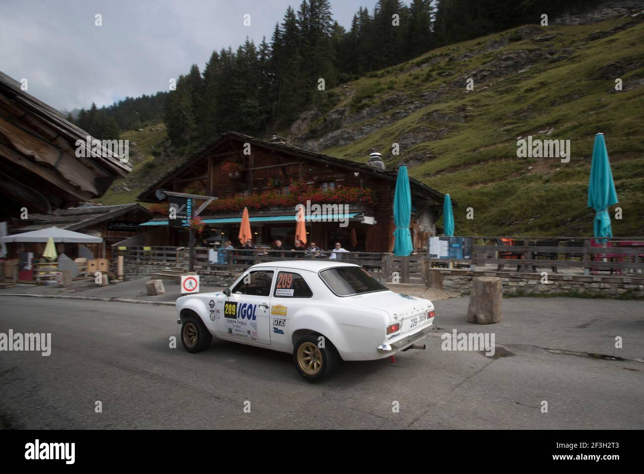 209 DE LUCA Ludovic, BOYER Jose, Ford ESCORT MKI, Aktion, während der Rallye Frankreich 2018, Rallye du Mont-Blanc vom 6. Bis 8. september in Morzine, Frankreich - Foto Gregory Lenormand / DPPI Stockfoto